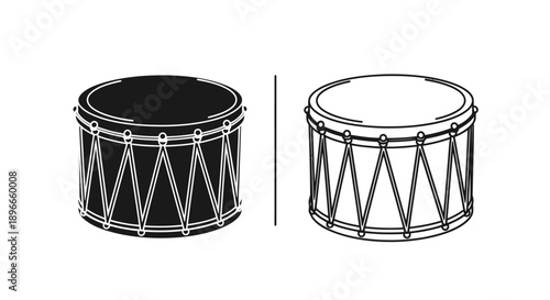 Military drum music instrument percussion band Vector