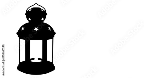 Black moroccan lantern decorative lighting Vector