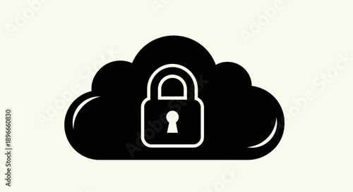 Cloud Security Padlock Icon Locked Protection.