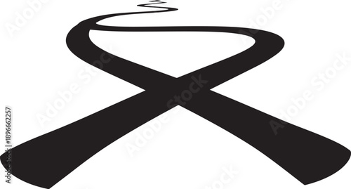 Black ribbon tied in a bow on white background