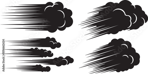 Motion Blur Cloud Effects for Graphic Design Elements