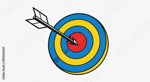 Target with Arrow Hitting the Center.