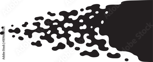 Black ink splatter on white background graphic design element
