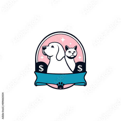 Cartoon Dog and Cat Money Bags.