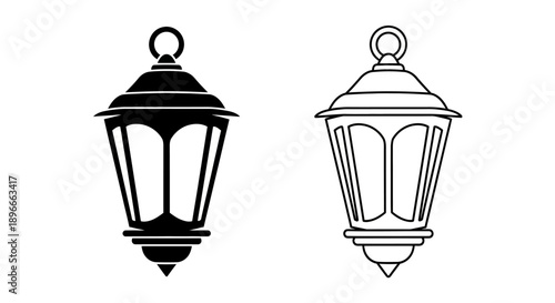 Vintage street lamp outdoor decorative lighting Vector