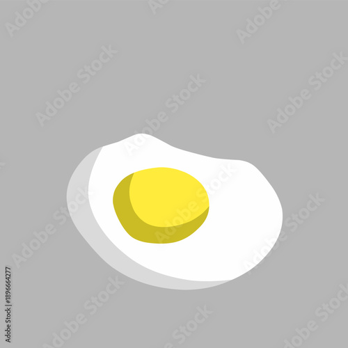 vector of fried egg or fried egg with grey background