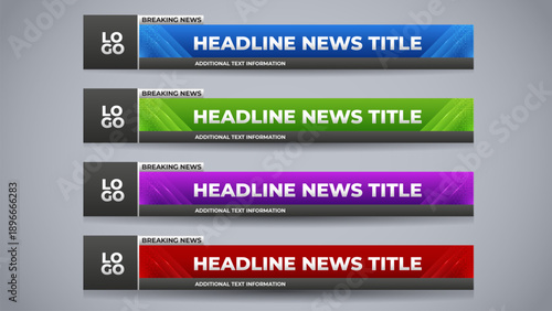 news headline lower third with variation color for broadcast media