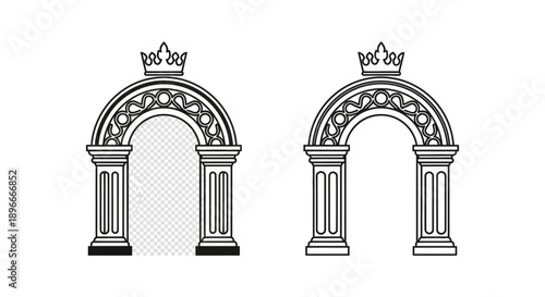 Wedding arch crown symbols vector illustration Vector