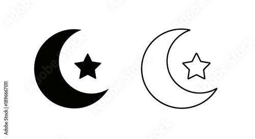 Moon star symbol icon vector illustration Vector