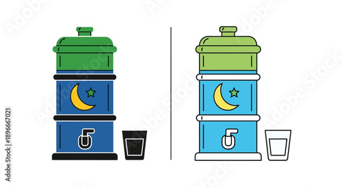 Baby diaper pail with moon and star design Vector