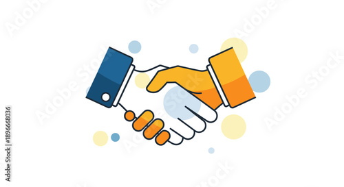 Handshake Illustration of Partnership Agreement.