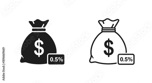 Money bag discount finance icon Vector