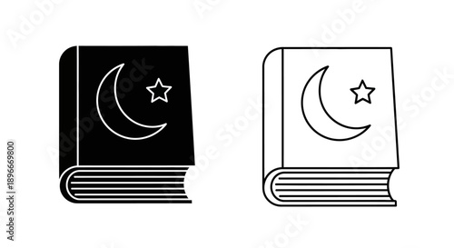 Islamic book design moon star symbols Vector
