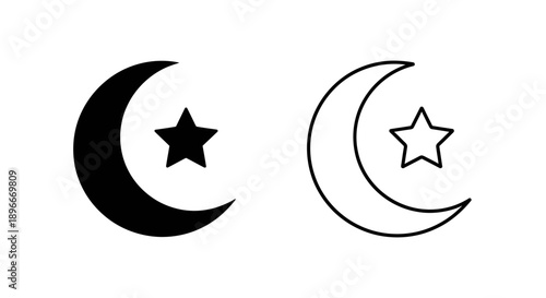 Moon star symbol vector illustration Vector
