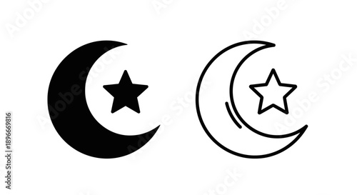 Moon star symbol vector illustration Vector