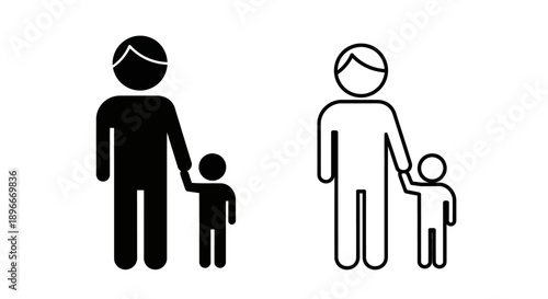 Family icon design parent child holding hands Vector