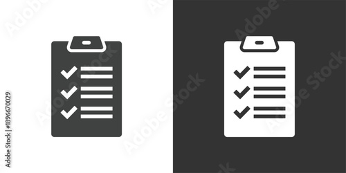 Checklist Completed icon. Solid glyph series icon