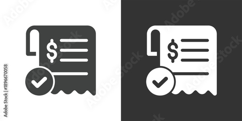 Paid Invoice icon. Solid glyph series icon