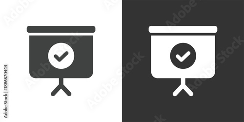 Approved Presentation icon. Solid glyph series icon