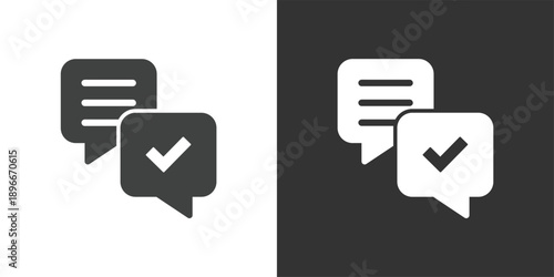 Confirmed Message icon. Solid glyph series icon