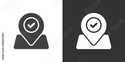 Location Successfully Found icon. Solid glyph series icon