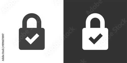 Verified Security icon. Solid glyph series icon