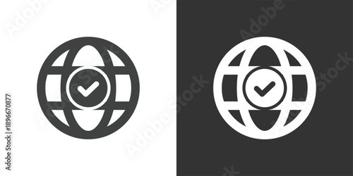 Global Access Approved icon. Solid glyph series icon