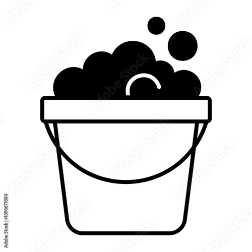 Bucket with soap