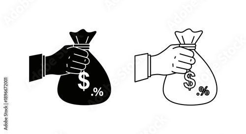 Money bag finance investment business growth Vector