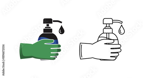 Hand sanitizer gloves hygiene cleaning prevention Vector