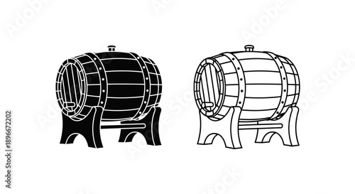 Wooden barrel illustration wine spirits storage Vector