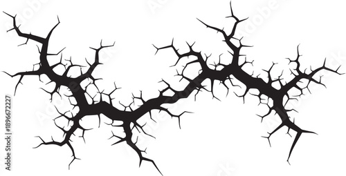 Black cracked line on white background illustration design element