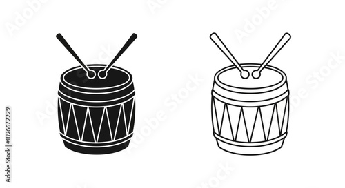 Drums musical instrument drumsticks rhythm percussion Vector