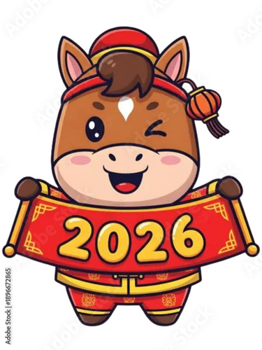 Cute Horse Mascot Chinese New Year 202