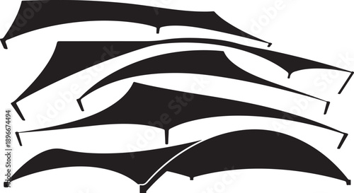 Black car window shades in different positions illustration