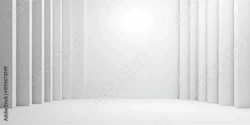 Empty white room with window and clean interior