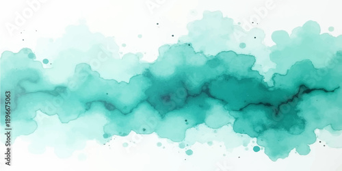 Abstract blue watercolor art background with colorful paint splashes