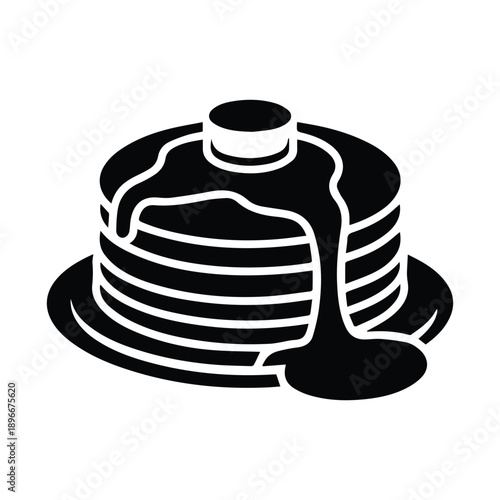 Stack of Pancakes with Syrup Silhouette
