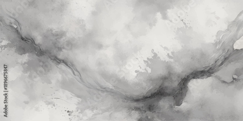 Abstract flowing water merging into the sea with misty clouds and soft blue light