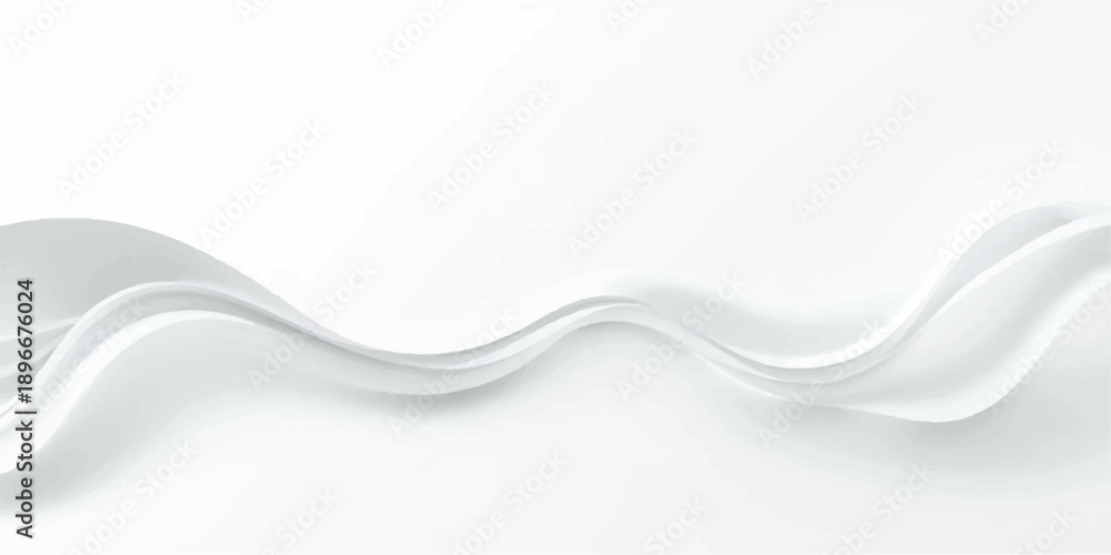 Obraz premium Abstract white vector background with smooth flowing waves and modern design