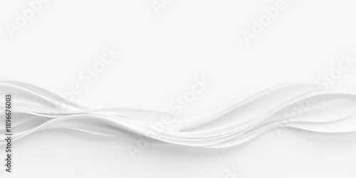 Abstract white background with flowing smoke waves