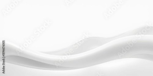 Abstract white liquid wave background with smooth flowing curves