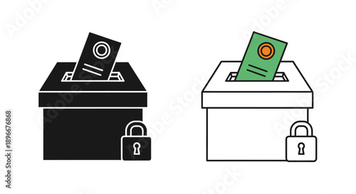Secure voting ballot box election democracy Vector