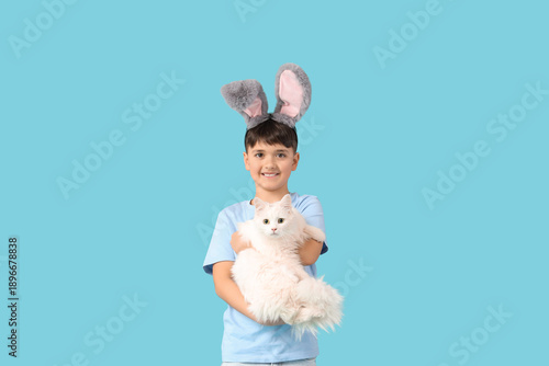 Cute little boy in bunny ea...