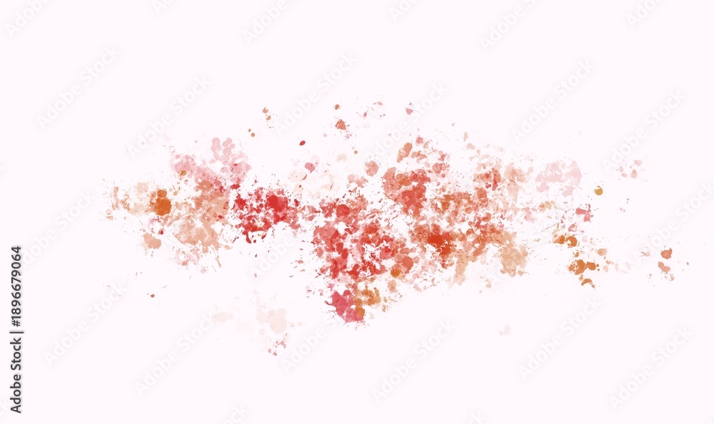 Naklejka premium Explosion of red and orange watercolor splashes and splatters, ideal for artistic backgrounds or textures