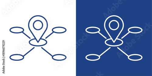 Mobility Blue And White Icon Style Collection