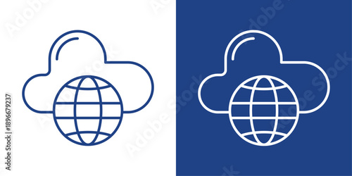 Cloud Blue And White Icon Style Collection