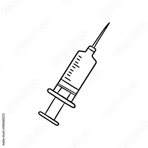 Clinical Medical Syringe for Injection and Vaccination Vector