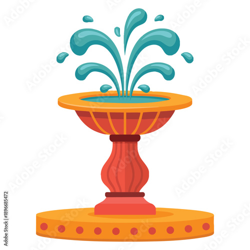 Fountain with drinking water vector icon showing a park fountain design element suitable for public park signage urban decoration hydration concept and outdoor facility illustrations
