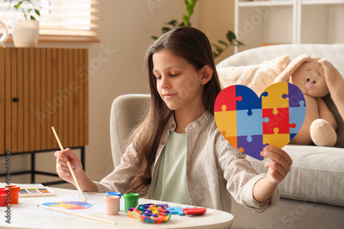 Cute girl with autistic dis...